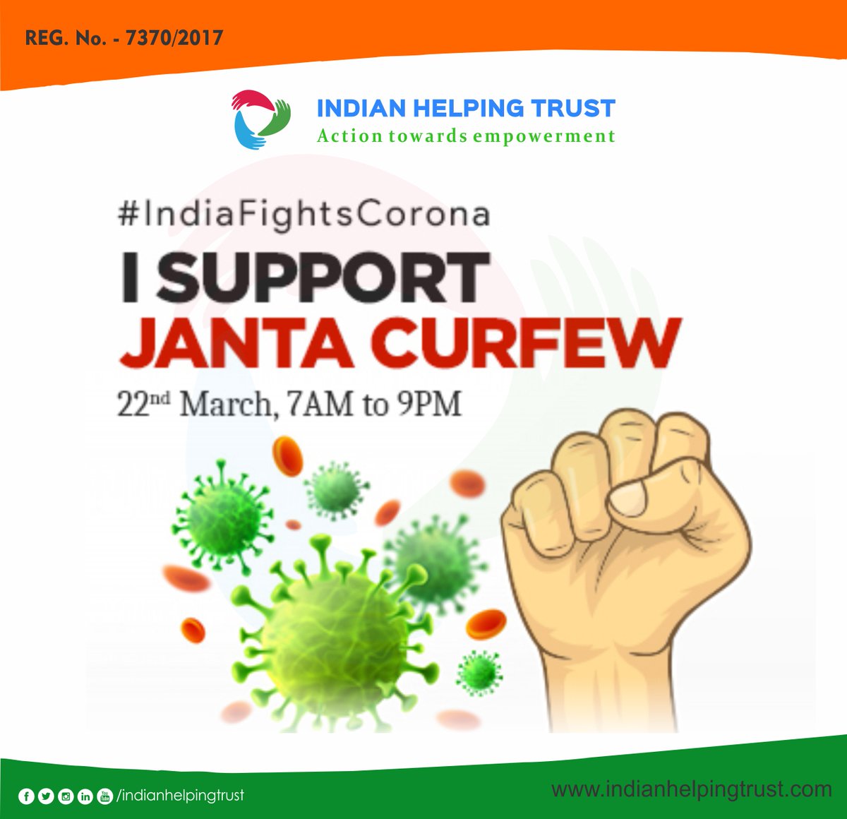 IndianHelping's tweet photo. Please Stay At Home and Stay Safe
#ISupportJantaCurfew
@chand_steve #indianhelpingtrust #IHT #Charitywork #and
#Socialwork #volunteers #volunteer #workfornation #drxchandsiddiqui #teamiht #humanityahead #HelpEducation #JaiHind #JaiBharat #India https://t.co/BZg4rclVBn
