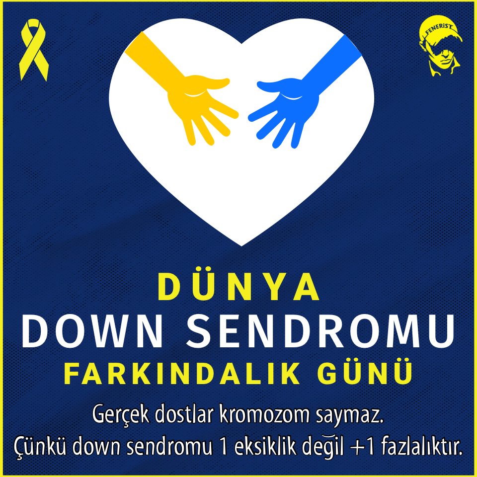 Feneristcom's tweet photo. Gerçek dostlar kromozom saymaz.
Çünkü down sendromu 1 eksiklik degil +1 fazlalıktır. 

#21MartDownSendromuFarkındalıkGünü

#DownSendorumu #21Mart https://t.co/pM3B8RfYHy