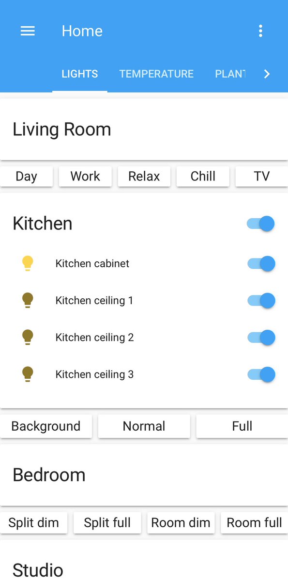 Updated it to dynamically show the lights that are on after you click a scene button, letting you change each light or turn it off.