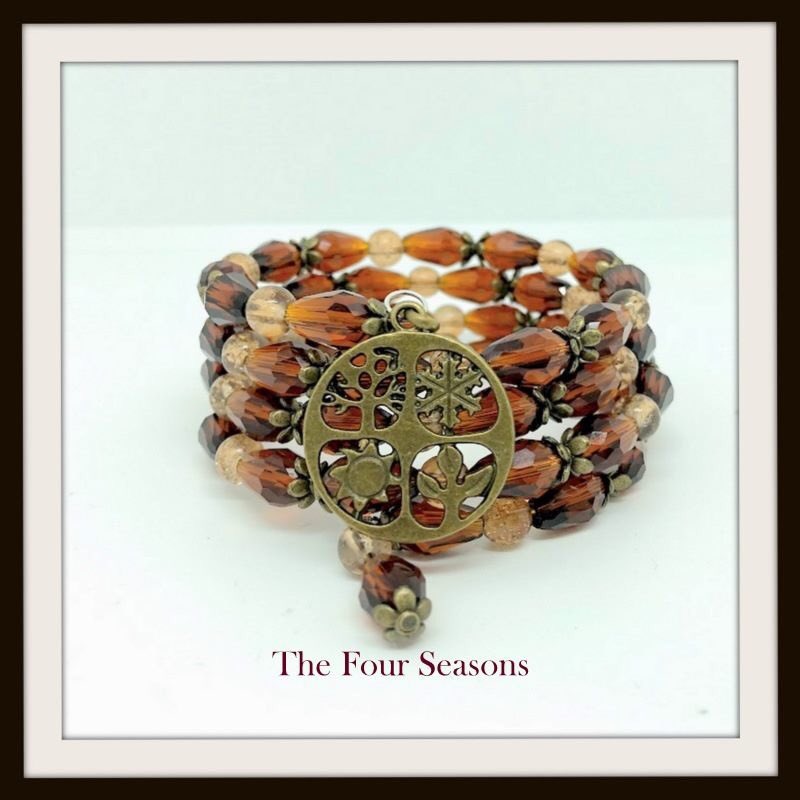 The Four Seasons memory wire bracelet available #Pirateswag #ooakjewellery #seaonsbracelet #memorywirebracelet #BritishislesCraft