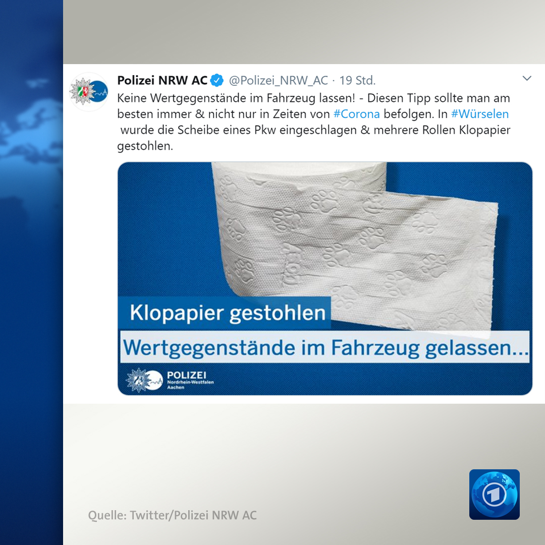 tagesschau's tweet photo. Und dann wurde die Sache rund ums #Klopapier noch befremdlicher. #corona #coronavirus #WirvsVirus https://t.co/i3Sn7O6I0I