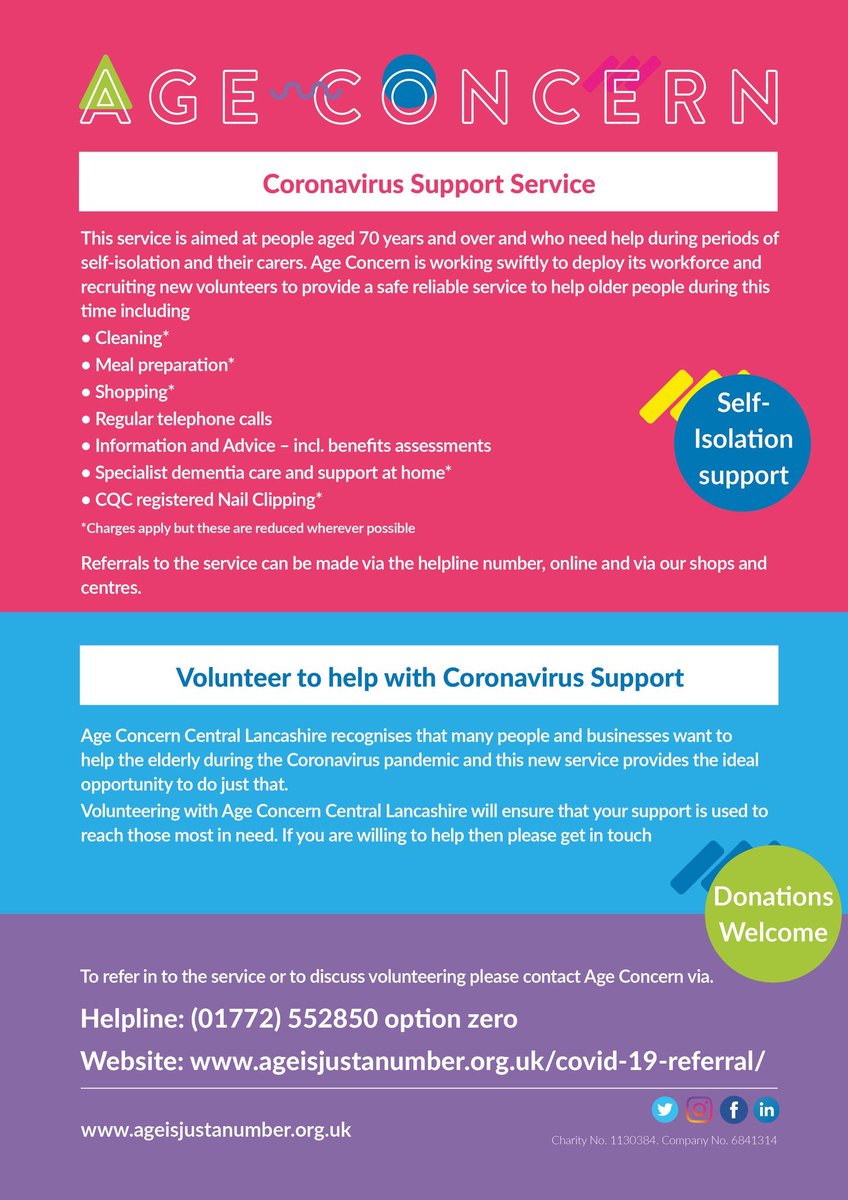 ACCentralLancs's tweet photo. Tune in to @BBCNWT at 17:15 to see Age Concern talking about its efforts to support older people in #Lancashire during the #CoronavirusPandemic #StayAtHome #coronavirus https://t.co/wEP8IHHJnI