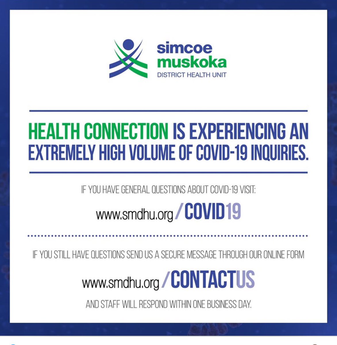 1621mosley's tweet image. Just a couple updates from the Simcoe Muskoka Health Unit #connectingwithcommunity