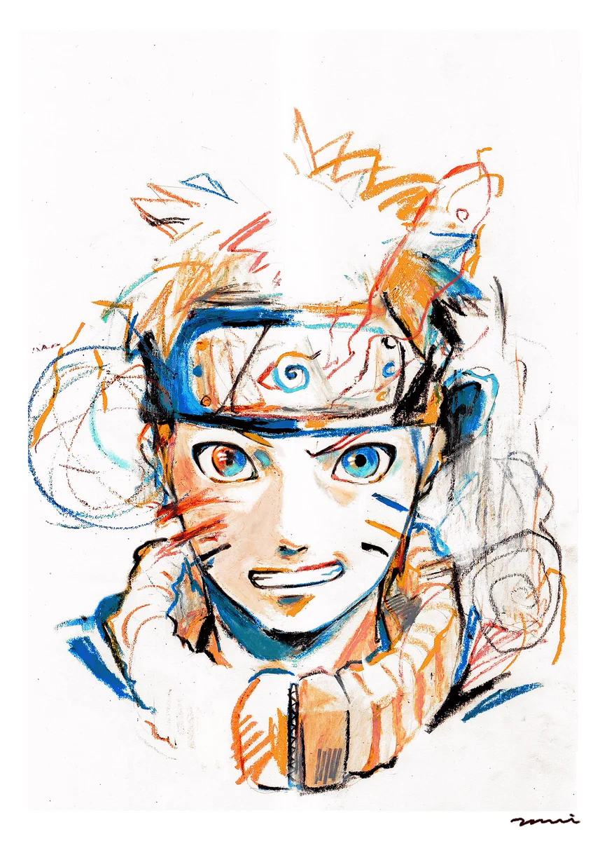 素敵！クレヨンで描いた「ナルトとサスケ」がかっこ良すぎる!!!!