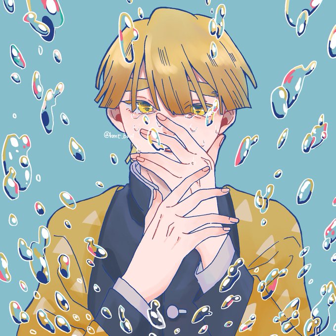 ぶり大根（かわず）さんがTwitterに投稿した我妻善逸(鬼滅の刃)のイラスト。