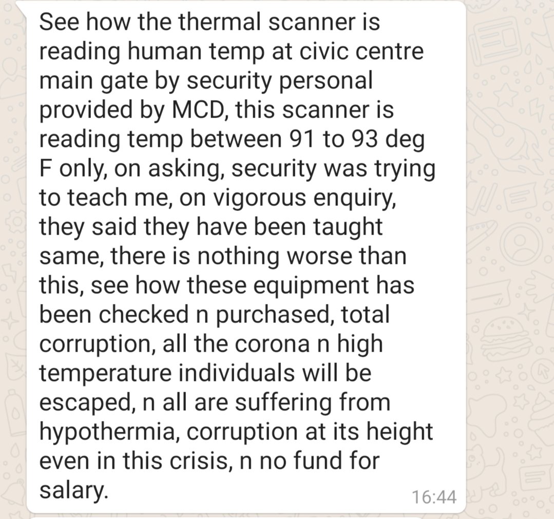ApoorvaAnand12's tweet photo. Height of corruption in MCD, even at the time of Corona Crisis. Kindly read the text attached as SS. 
@suraiya95 @PMOIndia @LtGovDelhi https://t.co/1IBFbZu1HU