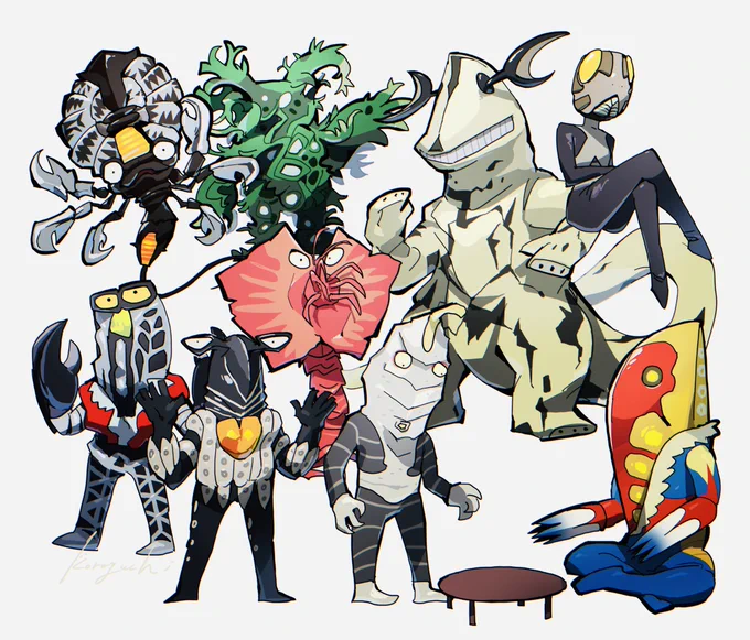 ウルトラセブンの怪獣とか宇宙人描くよ (前半) 
