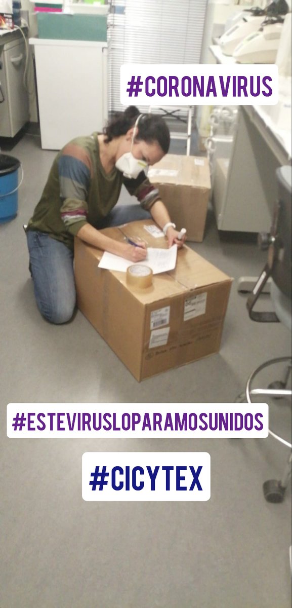 CICYTEX's tweet photo. CICYTEX y + centros públicos y privados están aportando recursos humanos y materiales para luchar contra la crisis #COVID_19. Material (equipos d PCR,cabinas d bioseguridad,centrífugas,etc.) y voluntarios con conocimiento o no en PCR para dnd haga falta👏#EsteVirusLoParamosUnidos https://t.co/Jj4liL1qpb