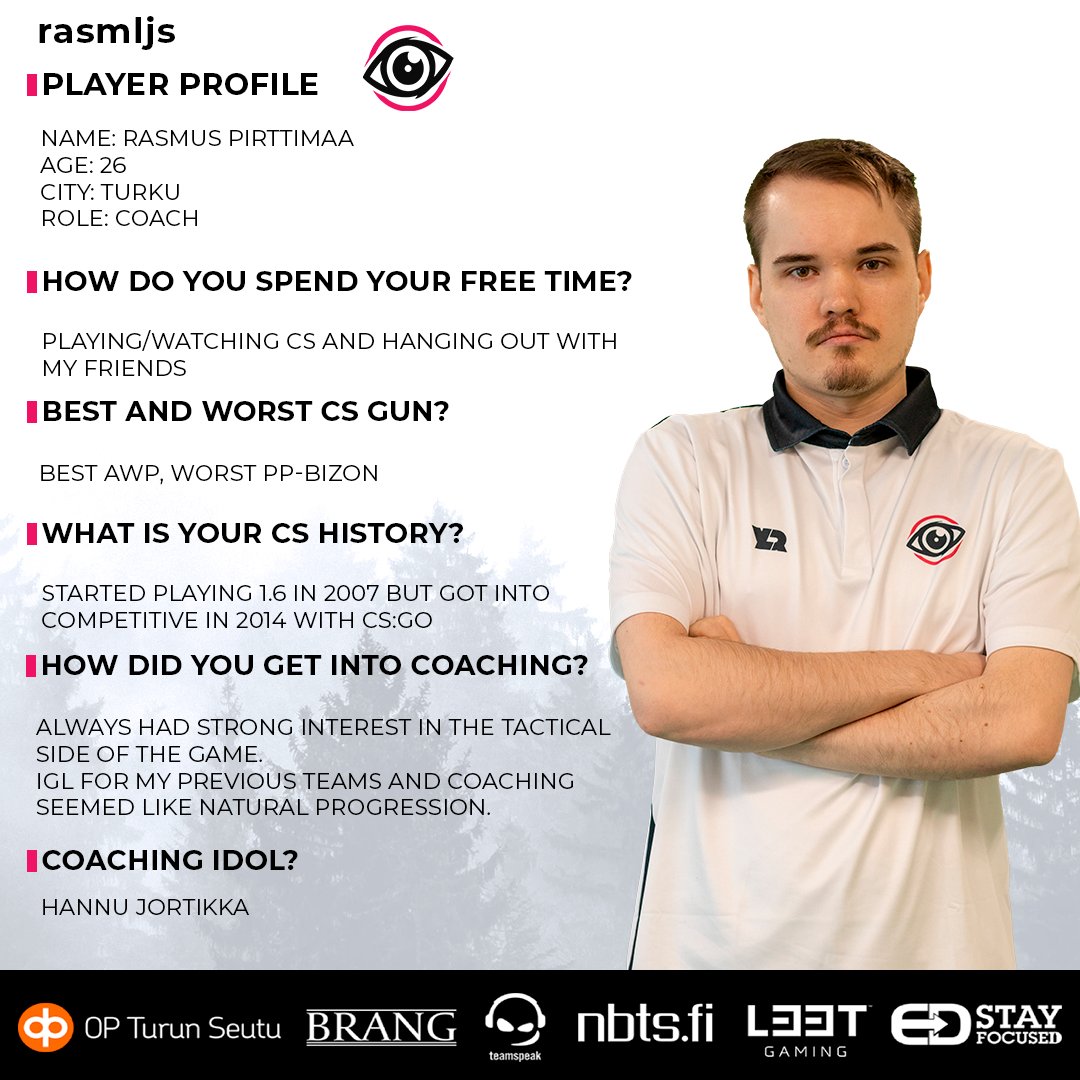 enhanced_gg's tweet image. Time to showcase our coach Rasmus @rasmljs Pirttimaa!

He has been with us since January and has worked hard to prepare the team for @TeliaEsportsFi Division 1 and other tournaments.

You might&apos;ve seen him even substitute in couple of our games😉

#esportsfi #ENHANCED