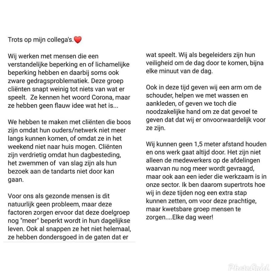 Elke dag weer! #werkenindezorg #ikwerkdoor #gehandicaptenzorg