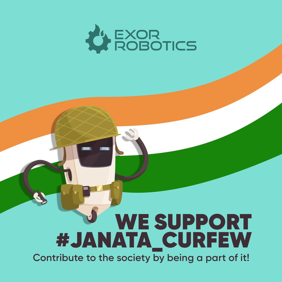 racyriaz's tweet photo. Stay Home, Stay Safe!
I stand by #JanataCurfew, how about you?
#JanathaCurfew #Coronaindia #Covid19India #CoronavirusPandemic #AwarenessToCombatCorona #ExorRobotics #startup #Robotics #Engineers https://t.co/J3t02eG6WY