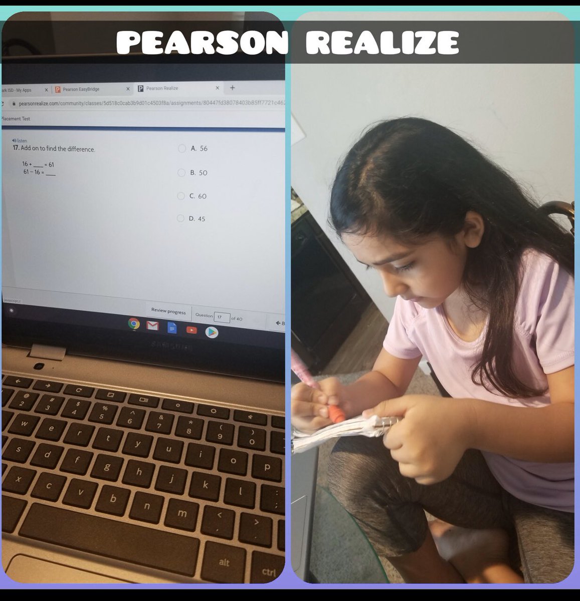 tice3rd's tweet photo. Our third graders are constantly working on their Math skills during this COVID 19 school closures. Way to go Tice Tigers! I’m so proud of you! #ticetigerssecondtonone #pearsonrealize #iready #mathskills https://t.co/tqFjiwJvti