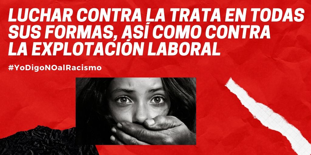 AVVPS's tweet photo. Desde @AVVPS  SOLICITAMOS luchar contra la trata en todas sus formas, y contra la explotación laboral, promoviendo políticas que permitan detectar, identificar y proteger a las víctimas, y detener y condenar a culpables. #YoDigoNOalRacismo https://t.co/iuakF6h3Tt #21M https://t.co/MFOTd7REqU