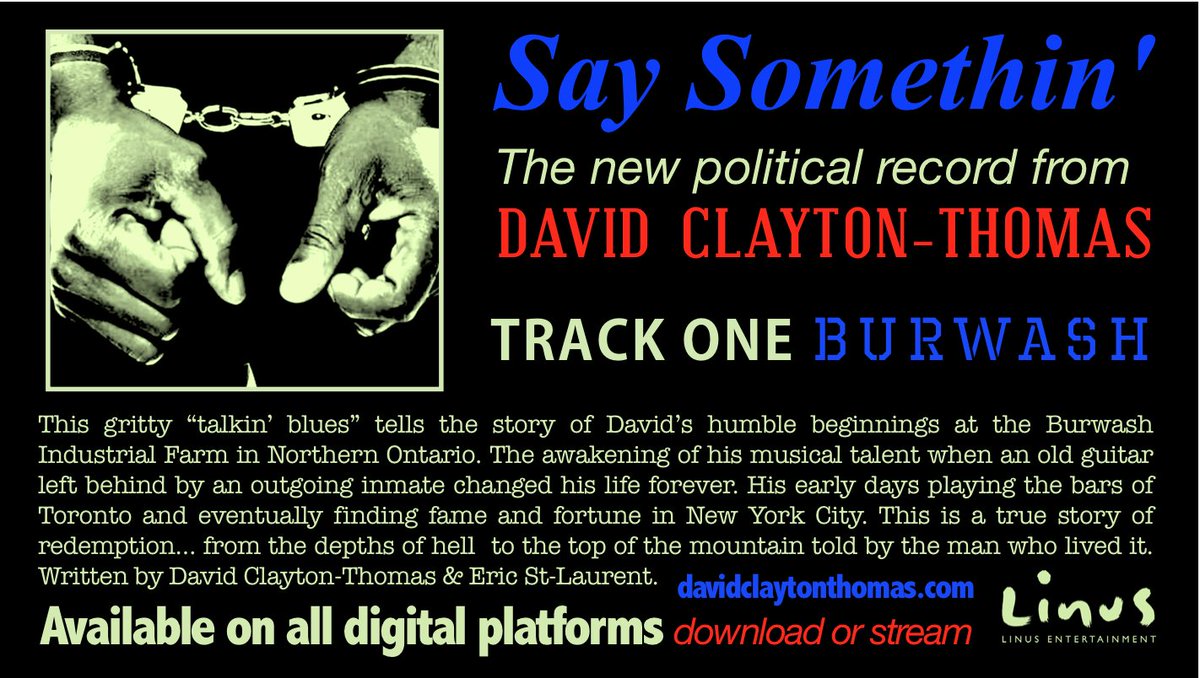 Track One from my new album #SaySomethinDCT is #Burwash - which is where I learned to play guitar... yes... I was a youth in prison - follow <a href="/PeacebuildersCA/">Peacebuilders Canada</a> to help our troubled youth stay out of prison, and LISTEN TO BURWASH NOW: song.link/ca/i/1487848819