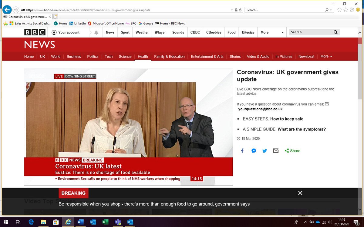 Our CEO Helen Dickinson at the Number 10 Press Conference today. Supermarkets are doing everything they can and there is plenty of food in the supply chain! Please remember if we are all considerate in the way we shop, everybody will get the products they need.