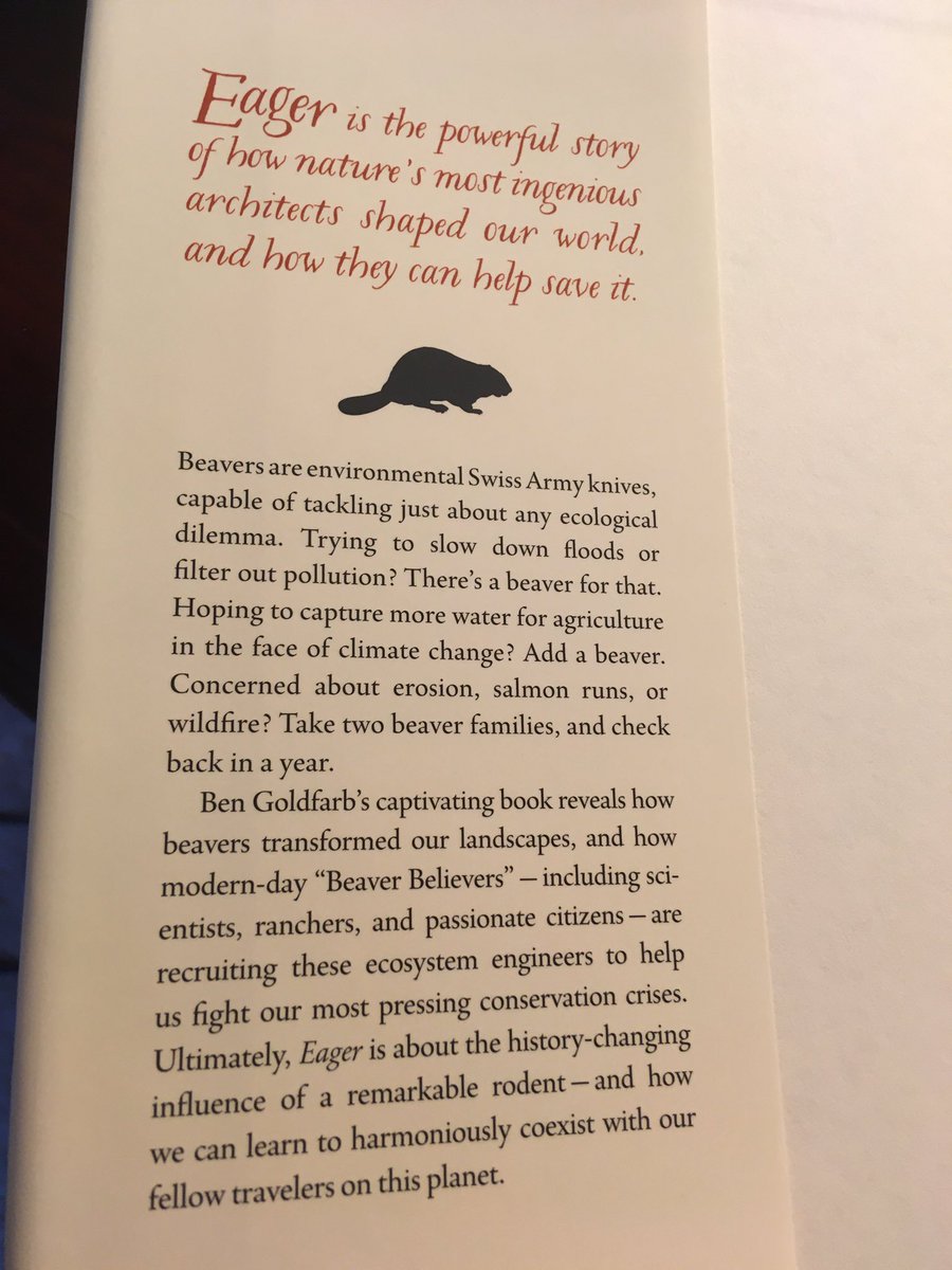 Suggestion for March 21: Eager: The Surprising, Secret Life of Beavers and Why They Matter (2018) by Ben Goldfarb