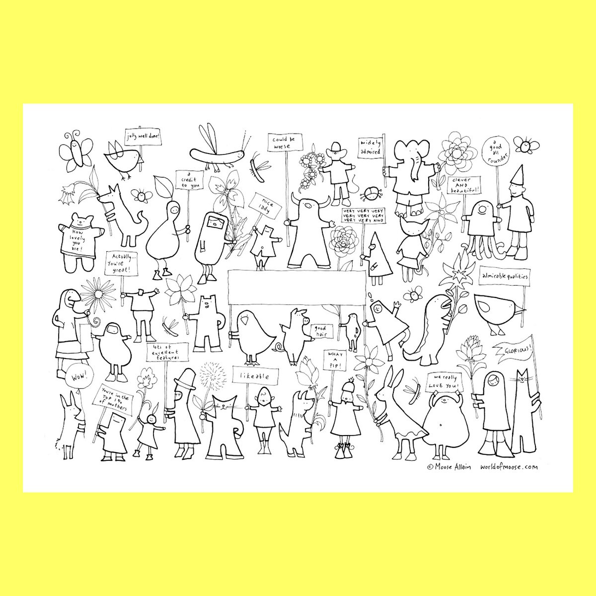 Mother's Day Colouring Card download for you.
If you can't get together tomorrow or haven't organised a card in all the mayhem, here's a free-to-download picture for you to colour in and send digitally to your Mother or Mothery type people. x
worldofmoose.com/pages/mothers-…