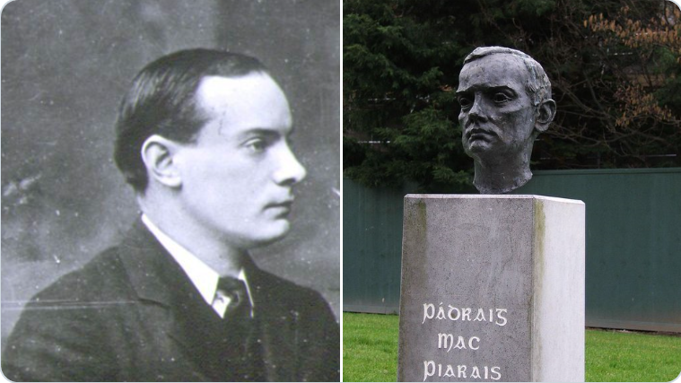 Patrick Pearse. 1879-1916. Set up 2 largely Irish-speaking schools: Scoil Éanna (St Enda's) & Scoil Íde (St Ita's)! Gifted teacher loved by students! Active  @CnaG & Irish Volunteer. Commander-in-Chief 1916 Rising & chosen President of Republic! Executed but changed Irish history!