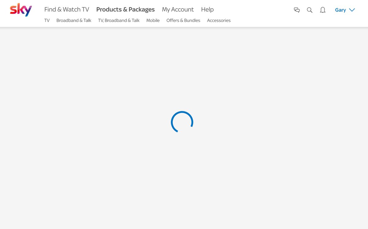 pepler18's tweet photo. @SkyHelpTeam If, and its a really big IF, you can get past the 'Thanks for waiting we are really busy' screen and get to the green button to confirm pausing -v been there 3 time now in 36 hours - you never get further than the blue wheel of death. This has been turning for 2.5 hours now!!! https://t.co/cPs4lQAlPs
