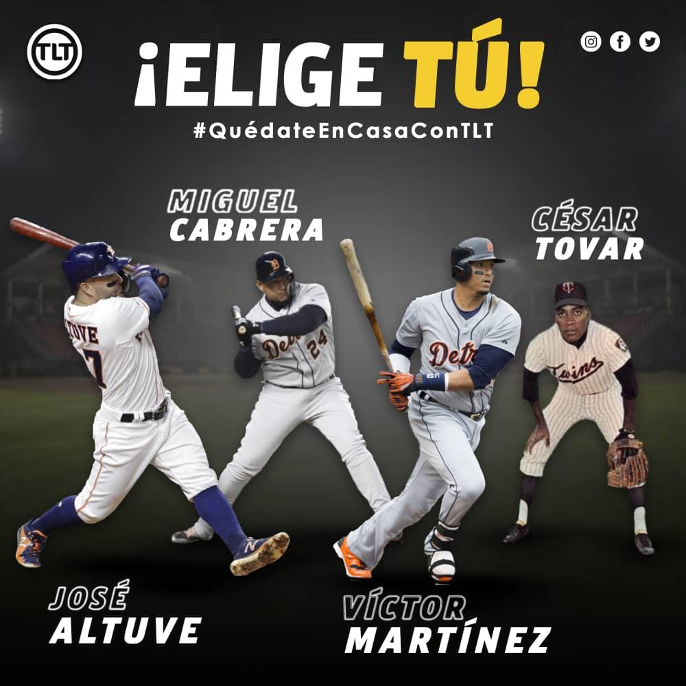 LaTeleTuya's tweet photo. Tu equipo va perdiendo 1-0 en el último inning, hay dos outs y las bases están llenas. Debes meter un bateador emergente y estas son las cuatro opciones. 🤔 ¿A quién le das el chance, señor manager? 

#QuédateEnCasaConTLT https://t.co/xcTpRV4anF