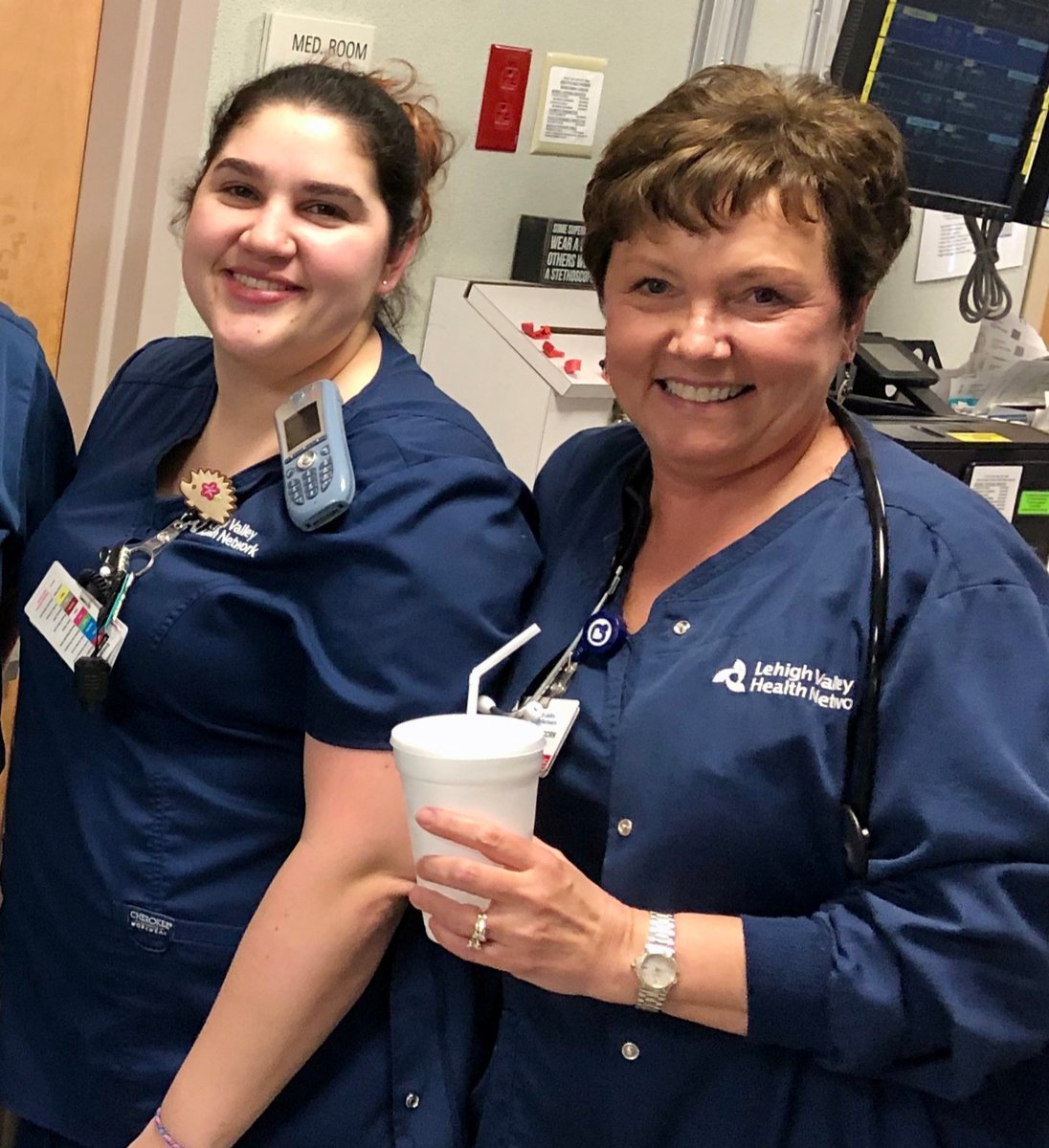 ccc_nursing's tweet photo. Celebrating our nurses on the front line, yesterday in the ICU - Juliet Hahn, BSN '14, RN &amp; Prof Sandi Axt, MSN '11, RN. THANK YOU! #CCCSON #ProfAxt #nurseheroes #COVID19 #staysafe @LVHN #cedarcrestcollege https://t.co/tmOrqhZ8v7