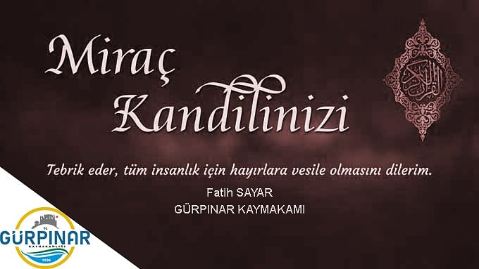 Zor günlerden geçtiğimiz bu zaman diliminde Miraç gecesinin tüm Müslümanların ve insanlığın musibetlerden kurtuluşuna vesile olmasını temenni ediyor, bütün vatandaşlarımızın kandilini tebrik ediyorum.
@fatihsayar04 
#mirackandili