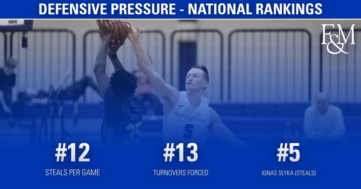 fandmMBB's tweet photo. F&amp;M Men’s 🏀 IDENTITY! As you begin your weekend, check out @GoDiplomats NCAA National Rankings in these defensive categories! #GoDips! #BallPressure https://t.co/JfcJfllmu2