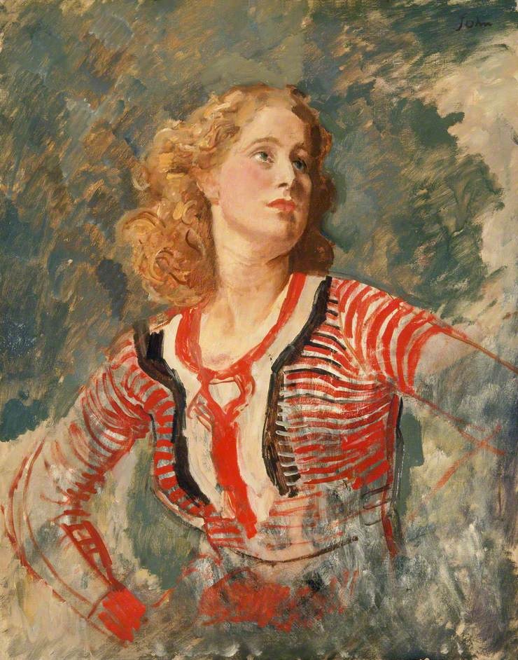 Caitlin Thomas (née Macnamara) and Dylan Thomas, painted in 1930 and 1937 respectively by Tenby-born artist Augustus John. Dylan's portrait was painted the year he and Caitlin were married, and they would remain together, however turbulently, until his death in 1953.