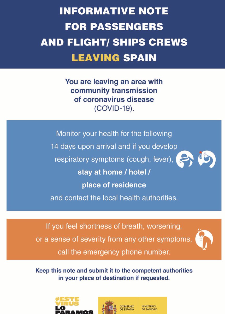 TransmarShip's tweet image. Informative note for ships crew LEAVING &amp;amp; ENTERING SPAIN #coronavirusspain #crewchangesspain #shipscrewleavingspain #transmarship
