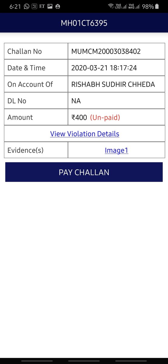 rish05's tweet image. Second instance of wrong challan being issued to my vehicle without any proper evidence. And infact this time, vehicle has been parked safely in my building and challan has been issued for entering one way street and jumping signal! @mtptraffic