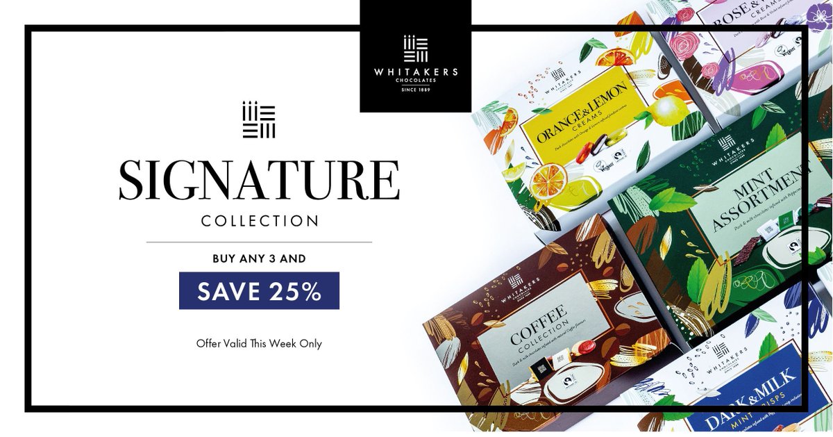 🍫 <a href="/WhitakersChocs/">Whitakers Chocolates</a> are giving you some amazing offers at the moment!

👉 Check out their Signature Collection! Get on and have a look for yourselves!! 😋

✨ whitakerschocolates.com/chocolate-shop/ 🍫