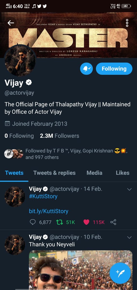 TBigilu's tweet photo. Now all eyes on @actorvijay Anna account for the awareness video #IndiaFightsCorona #JanataCurfew #Master https://t.co/XfMt9zZUZk