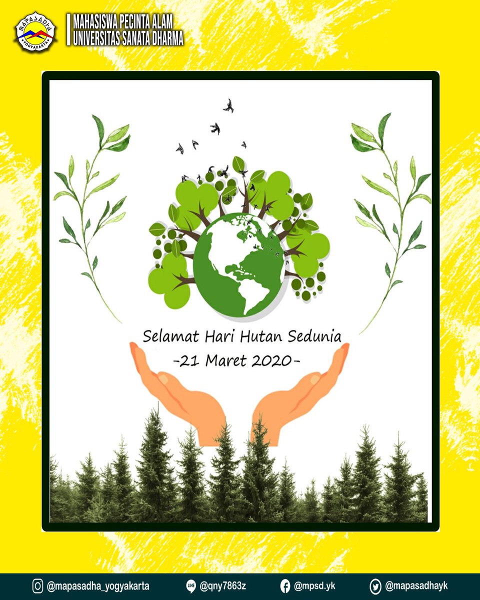 Selamat Hari Hutan Sedunia🌳
Pada 21 Maret 2020 ini,  saat yang tepat untuk berhenti sejenak dan berefleksi.
Hutan mengingatkan kita sebagai penghuni bumi untuk menjaga &amp; melestarikan hutan. Ini tanggung jawab besar untuk menyelamatkan hutan berada dipundak kita.
Salam Lestari🌱