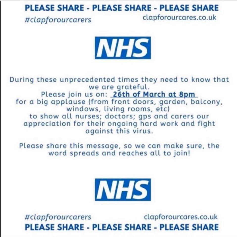 ReverendBoogie's tweet image. Just saw this and think it’s a lovely idea for Thursday evening :-)

Be really great if we can share this with as many of our friends as possible :-)

facebook.com/events/s/clap-…