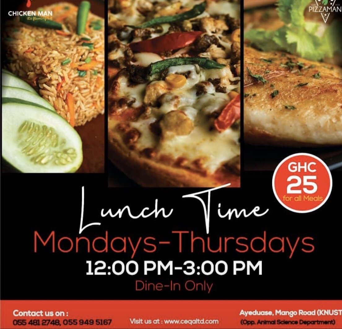 FranklynOpana's tweet photo. #pizzamanKNUST A warm and friendly welcome with fantastic customer service. Always great, tasty food served piping hot- just the way we like it. Would definitely recommend. We have been many times and it has consistently exceeded our expectations. Bigups #pizzamanKNUST https://t.co/sEHqRrArNv
