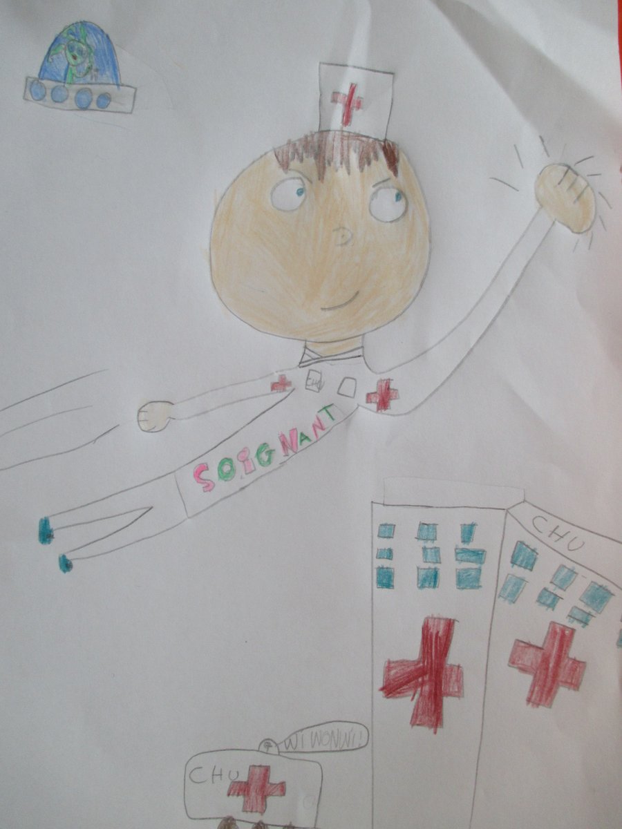 Les premiers dessins des élèves de la classe @DeOranger pour soutenir les personnels soignants.
Courage à tous !!
#1dessinpour1soignant