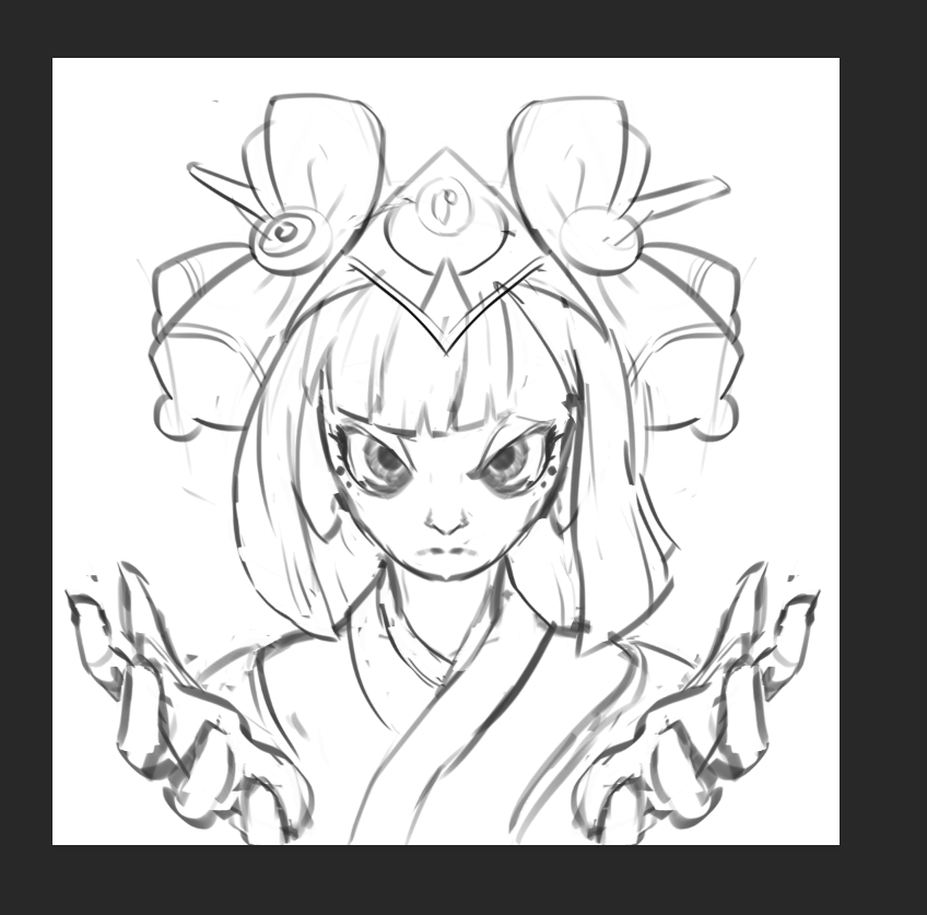 It feels so nice to be able to draw personal art again D: Here's Dodomeki WIP <3
