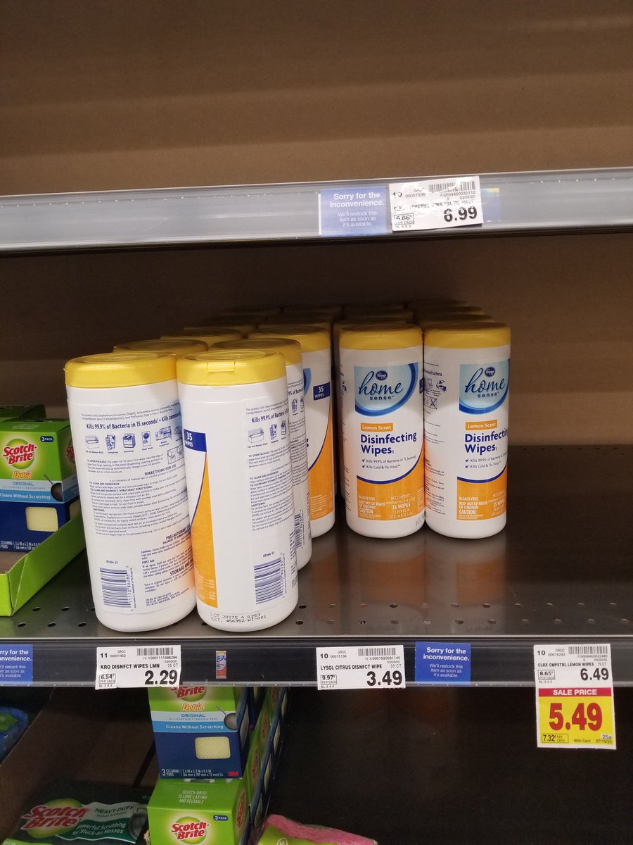 mkos66's tweet photo. Feel like I won the lotto today. Disinfectant wipes available at the grocery store.
P.S. I only took one.
#LeaveSomeForOthers https://t.co/KbnQz4Aw8k