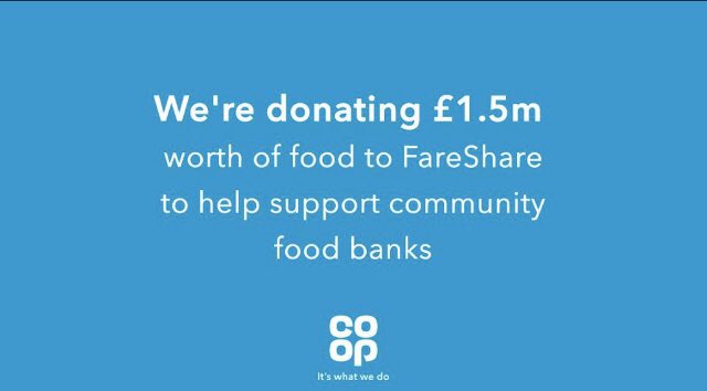 We absolutely have to fill up food banks and not just our own fridges. That’s why we’ve donated £1.5m of food to FareShare which is stocking food banks up and down the country. #ItsWhatWeDo