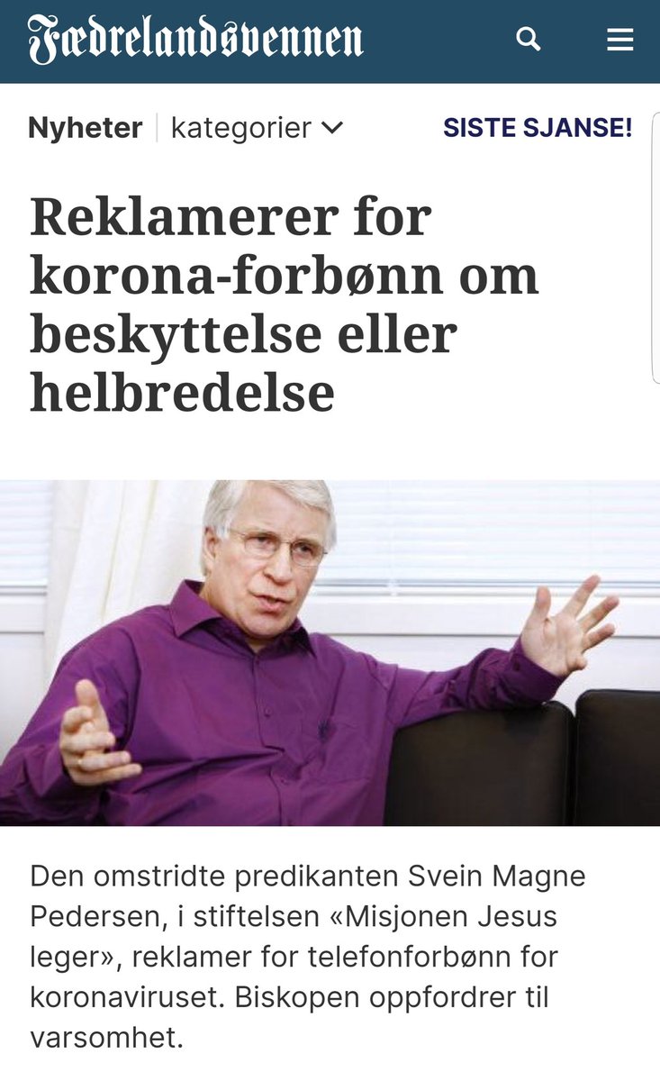 utbytteprinsen's tweet photo. Da har en lagt inn en liten #hedge mot coronaviruset. #svindelpredikant Svein Magne Pedersen tar bare 666 kr for å redde din sjel og ditt legeme i disse #pandemitider. #finfyr https://t.co/QEEsd16aBL