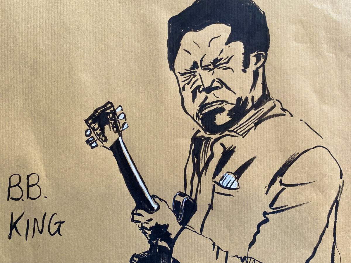 Cleaned cupboards . Found cinnamon from 1970 and 4 identical unopened pots of ground cumin. . What if by some crazy accident I stumble on a cure ? I set about mixing with cider vinegar . I gargle . Wince ..Stare out of the window . Then draw another guitarist #lockdown