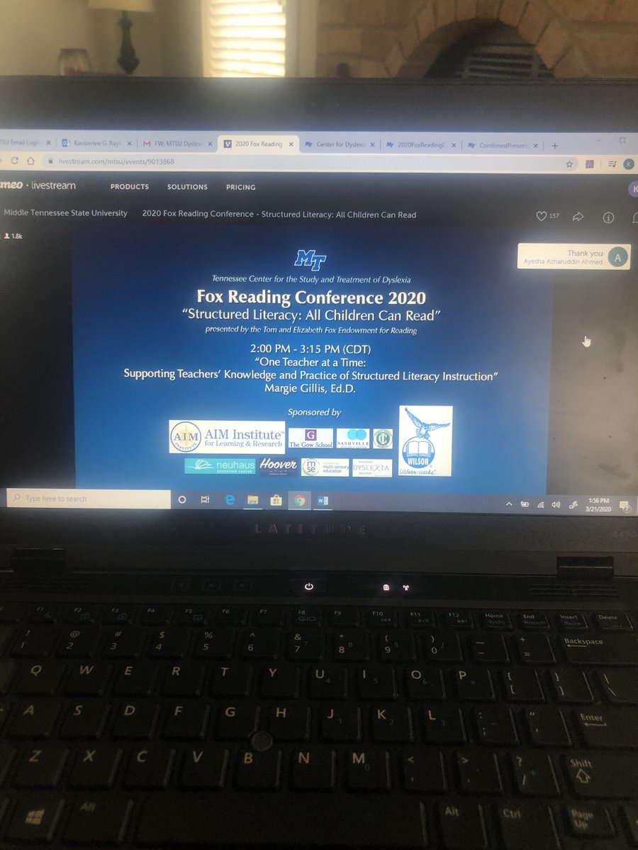 What a great way to spend a Saturday learning from Dr. Louisa Moats, Dr. Louise Spear-Swerling and Dr. Margie Gillis about Structured Literacy Instruction through the Fox Reading Conference provided by MTSU! #allchildrencanread  ⁦<a href="/LouisaMoats/">Louisa Moats</a>⁩