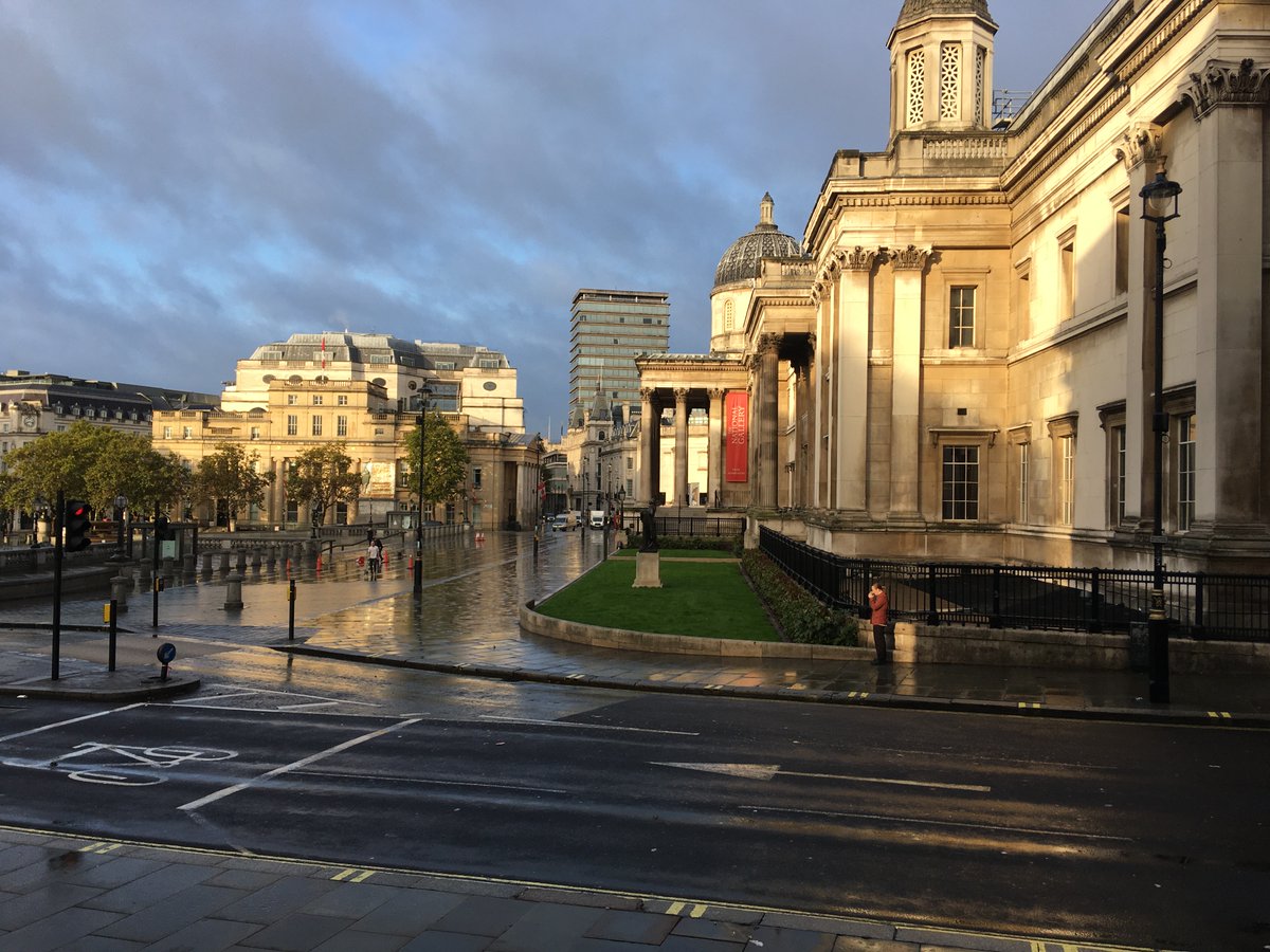 The church pre-dates Trafalgar Square. But if you stand on the front steps you get a great view of the square. Straight over the road is the National Gallery