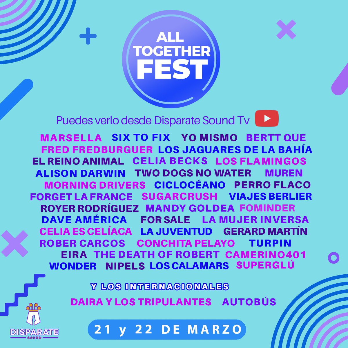 💥💥  ALL TOGETHER FEST 💥💥
HOY sábado desde las 18 horas lo puedes ver en nuestro canal de YouTube 👇🏻👇🏻
youtube.com/channel/UCZKxS…
No te lo pierdas!!! 🔝🎶🔥
