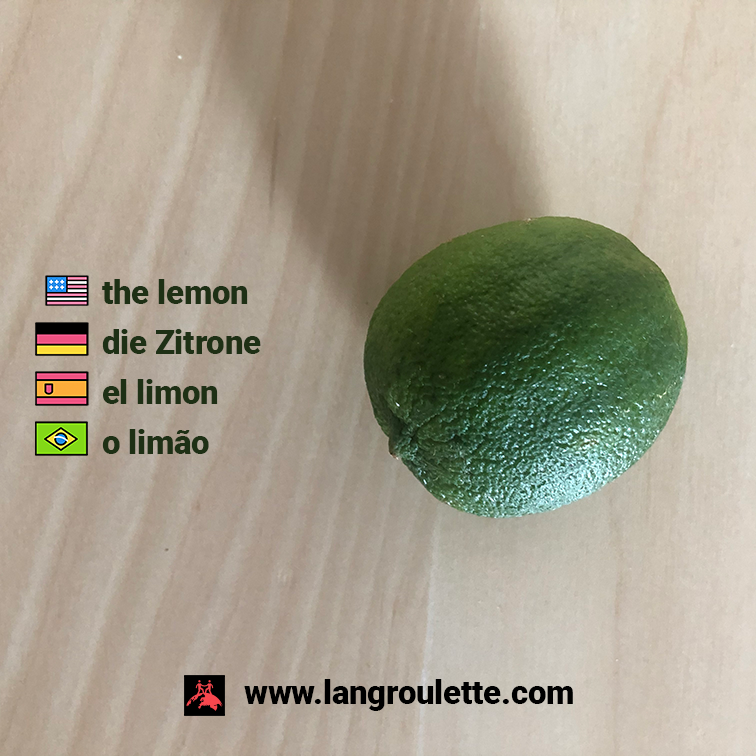 Flashcard [#english] The lemon, [#german] die Zitrone, [#spanish] el limon, and [#portuguese] o limão.

#flashcards #deutsch #espanol #español #portugues  #learnenglish #learnportuguese #aprenderportugues #learnspanish #aprenderespañol #learngerman #deautschlernen