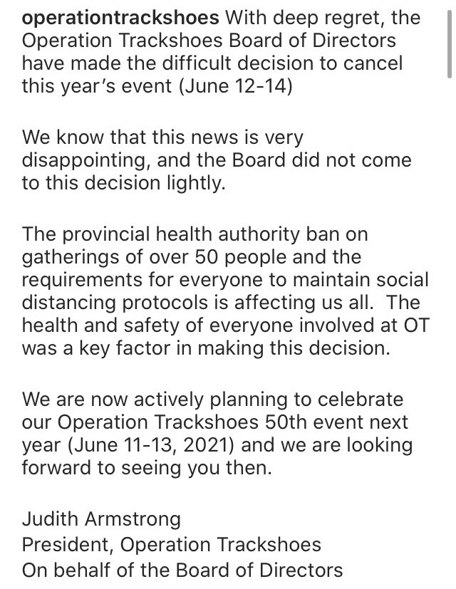 Please view this message on #OperationTrackshoes 2020. #yyjevents #uvic #Covid_19