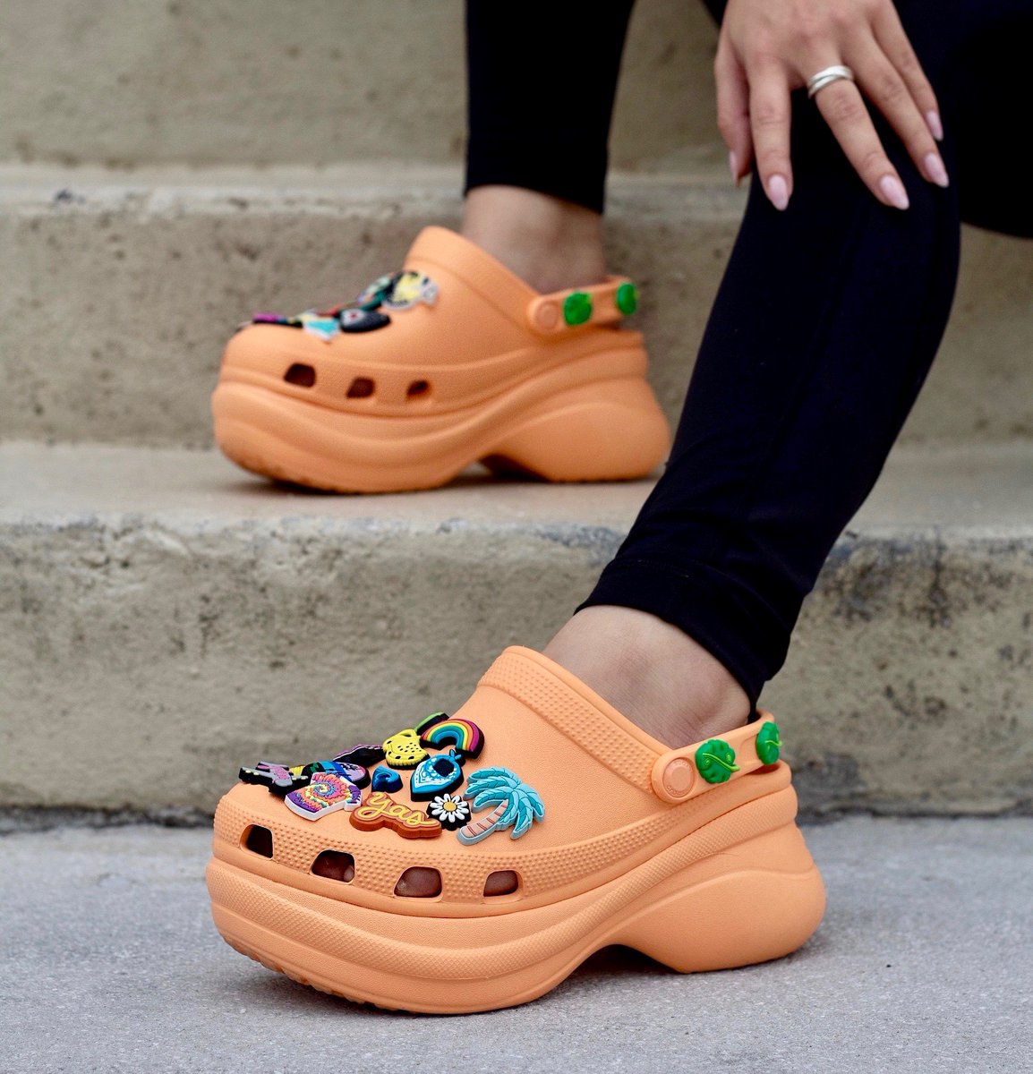 orange bae crocs