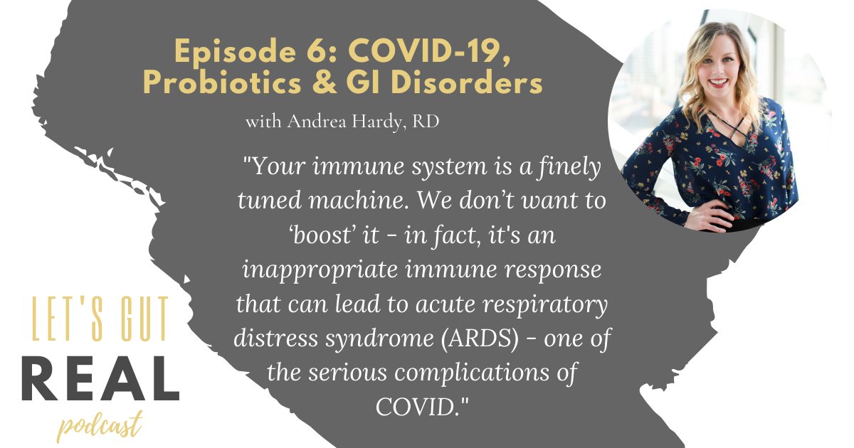AndreaHardyRD's tweet photo. I'm getting a LOT of questions about COVID-19, immunity & nutrition, probiotics, & digestive disorders. I answer all the things on the latest episode of #LetsGutReal
https://t.co/WSKinGBHV6 https://t.co/NL4yINAu03