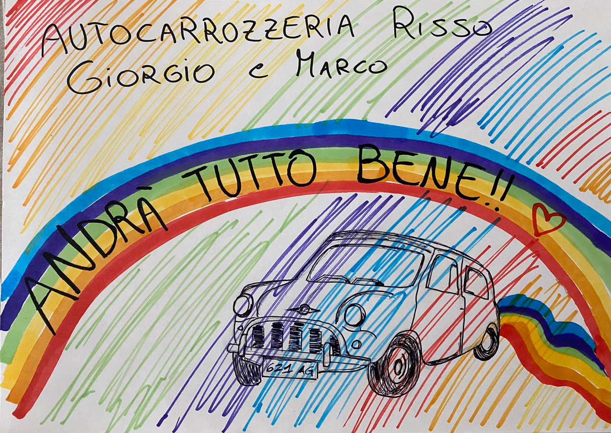 Contest "Andrà tutto bene… visto dai figli degli Artigiani"!
cuneo.confartigianato.it/andra-tutto-be…
Ecco il disegno di Carola Risso, figlia di Marco, della Autocarrozzeria Risso Giorgio e Marco di Borgo San Dalmazzo

#andràtuttobene #valoreartigiano #confartigianato