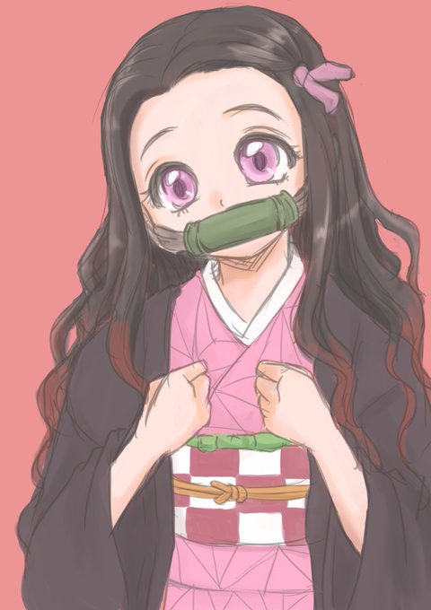 古川愛李️🛸さんがTwitterに投稿した竈門禰豆子(鬼滅の刃)のイラスト。